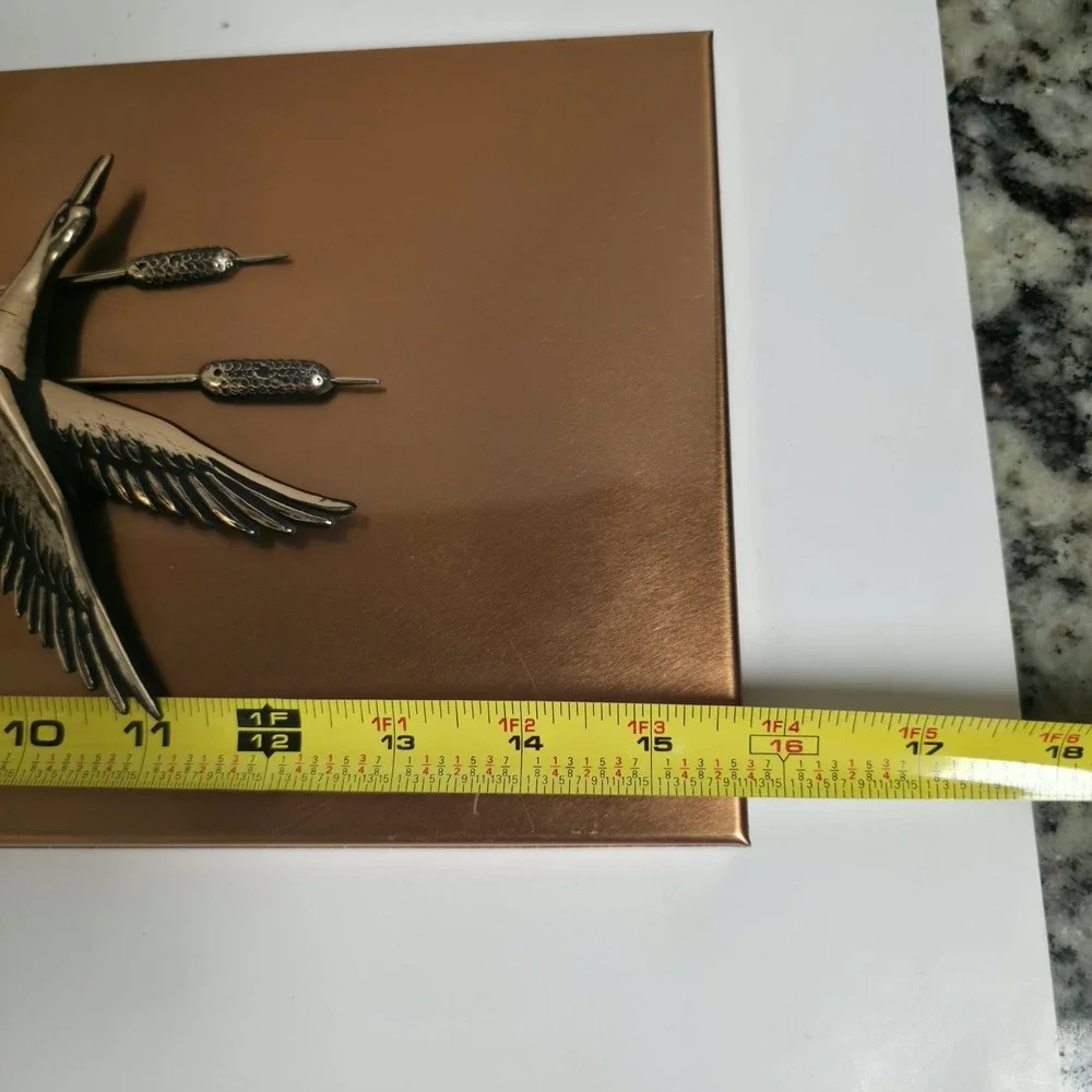 VINTAGE Copper Color Metal 3D Flying Ducks Wall 15.5